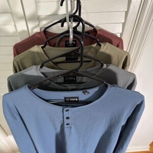 Cuts Clothing Long Sleeve Henley - Blue, Gray, Olive, Maroon